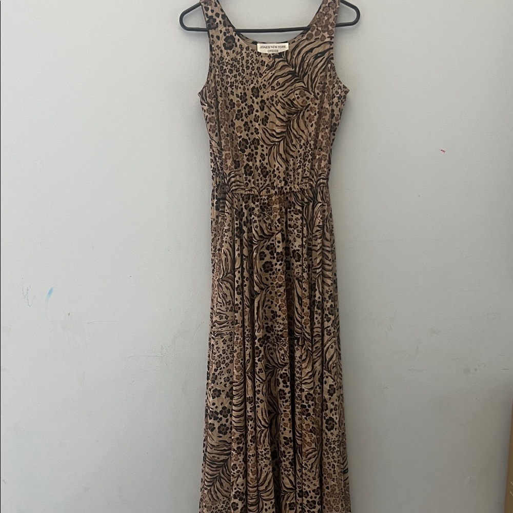 Jones New‎ York Animal Print Maxi Dress.  CAJA. # 1. C